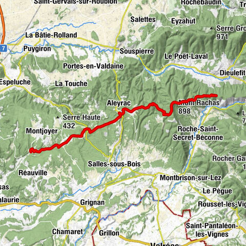 Le Poët-Laval - Mont Rachas - Le Fraysse - Grotte de Lourdes