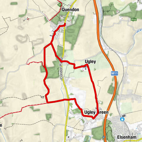 Quendon - Rickling Green - Birds End - St Peters, Ugley