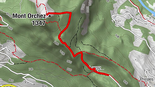 Walking itinerary: Pointe d'Orchez