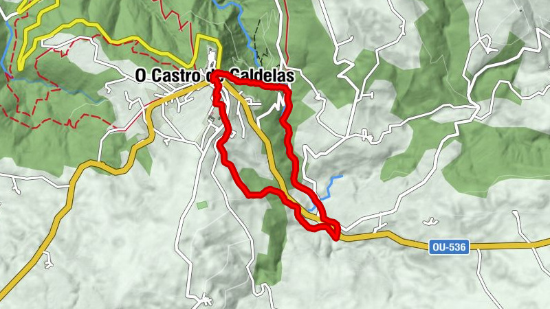 O Castro - Mesón Os Carballos - Mosteiro de San Xoán de Camba - O Cima da Vila
