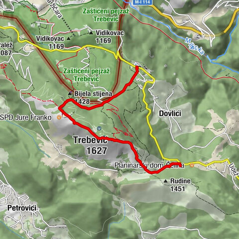 Gornje Međuše - Trebević - PD Dobre vode - Brus