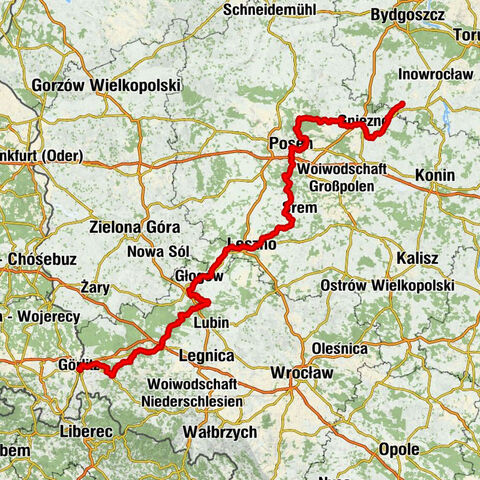 Mogilno - Wzgórze Lecha - Dziewicza Góra - Görlitz