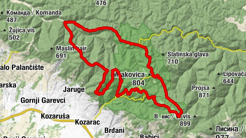 Mrakovica - Talavića poljana - Бешића пољана - Lane