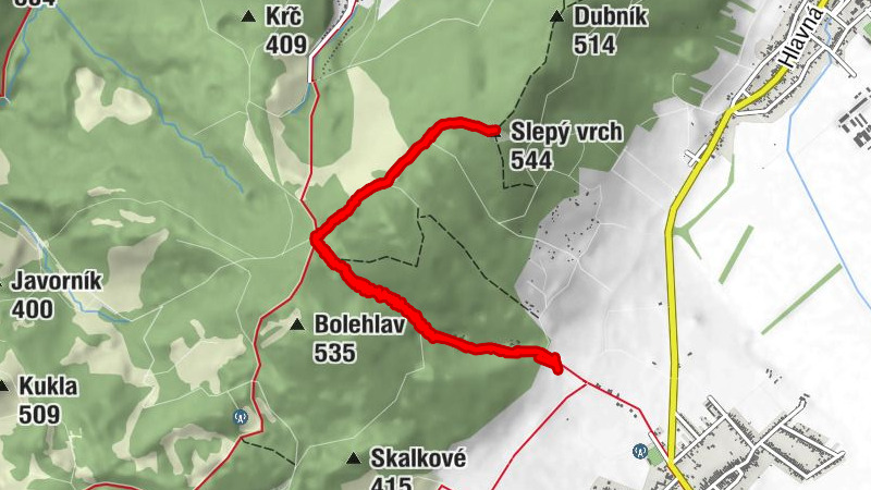 Horné Orešany - Slepý vrch - Výhľad Slepý vrch