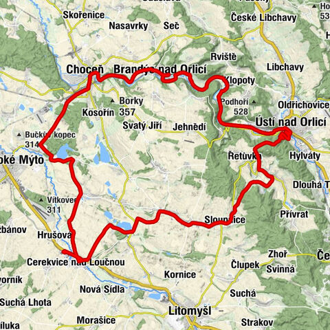 Cerekvice nad Loučnou - Ústí nad Orlicí - kaple panny marie - Brandýs nad Orlicí