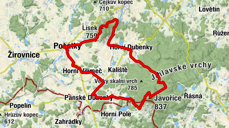 Počátky - Javořice - Lísek - kaple sv. Markéty