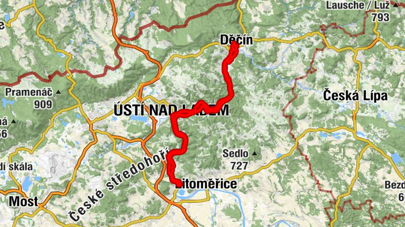 Povrly - Děčín - Ústí nad Labem - Svatý Vojtěch