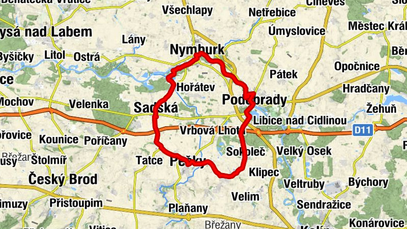 Sadská - Motorest Husarka - sv. Jakub Starší - Svatý Václav