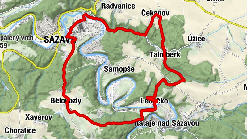 Čekanov - Kaple sv. Anny - U Čiháků - Sázava