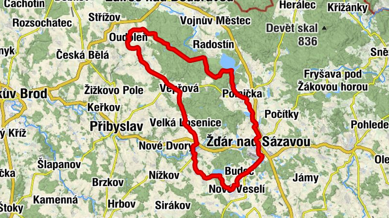 Oudoleň - Roudnice - sv. Prokop - Slavětín