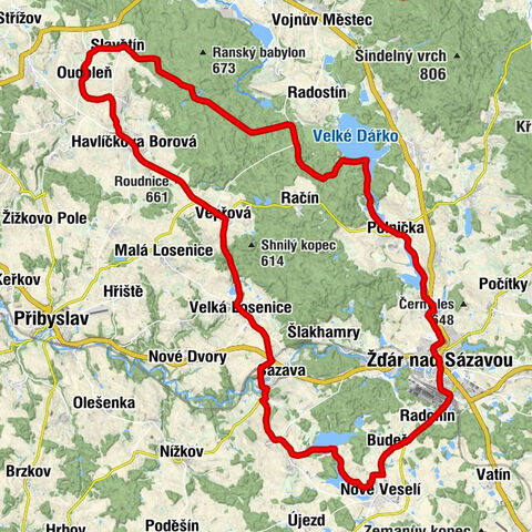 Oudoleň - Roudnice - sv. Prokop - Slavětín