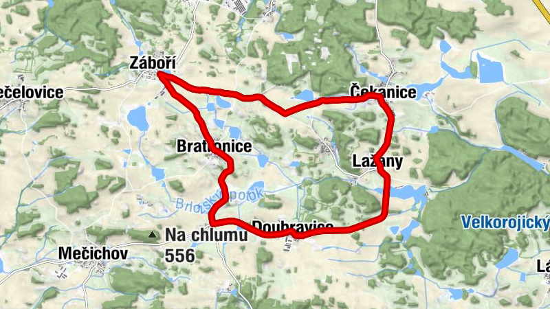 Záboří - Čekanice - Lažany - Doubravice