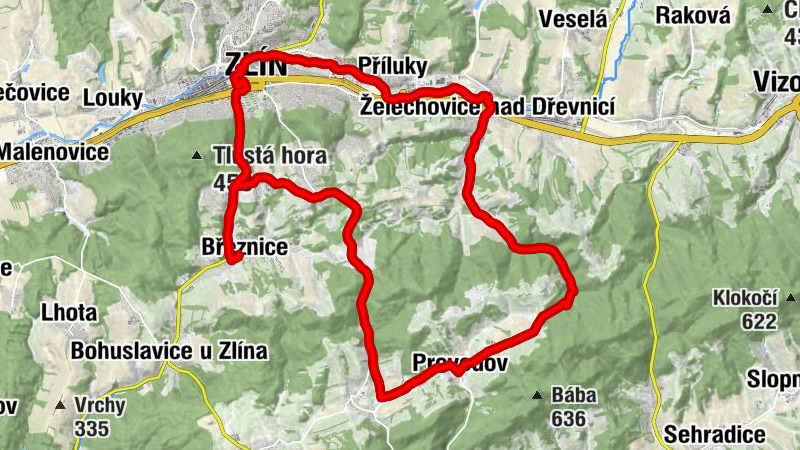 Březnice - Zlín - Podvesná - Zálešná