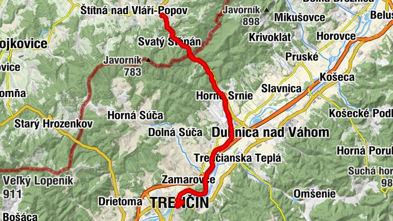 Bylnice - sv. Jána Nepomuckého - Nemšová - Vlársky priesmyk