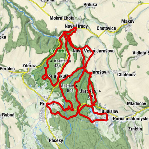 Nové Hrady - Chata Polanka - Na Kozinci - Maštale