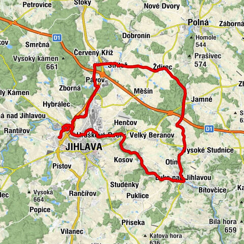 Staré Hory - Jihlava - Starý Pávov - kaple