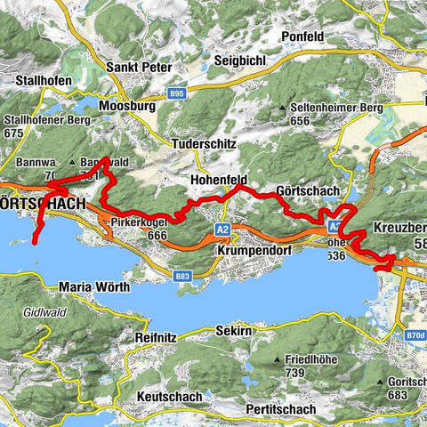 Wörthersee Rundwanderweg Etappe Klagenfurt - Pörtschach