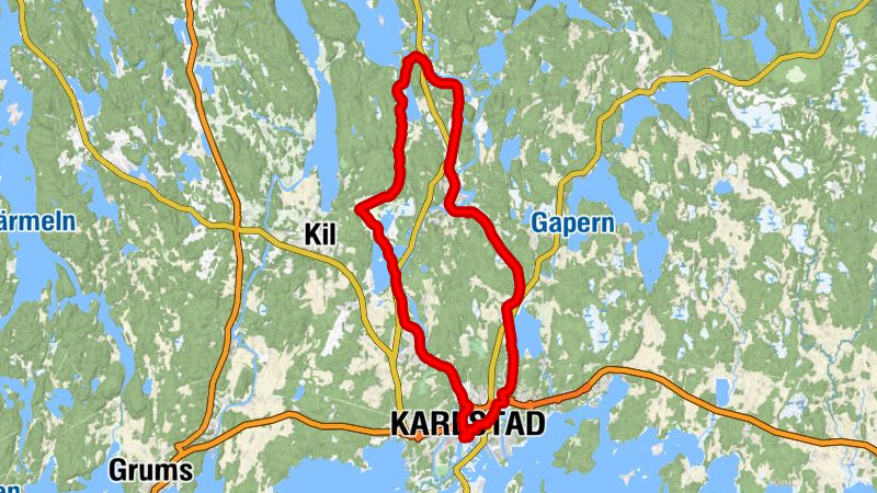Karlstad central - Kroppkärrskyrkan - Korskyrkan - Tingvallakyrkan