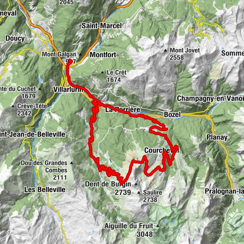 Moûtiers-Salins-Brides-les-Bains - Église Saint-Étienne - Col de la Loze (pédestre) - Église Saint-Bon