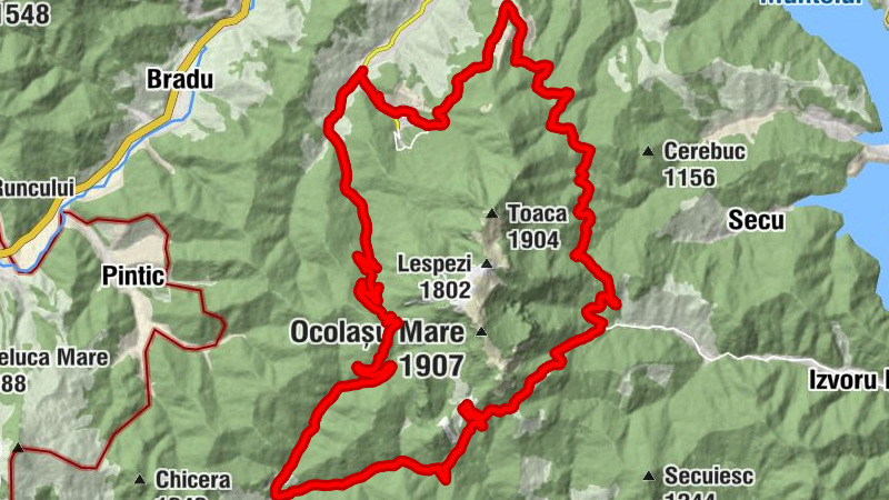 Ceahlău - Curmătura la Scaune - Curmătura Văratec - Stațiunea Durău