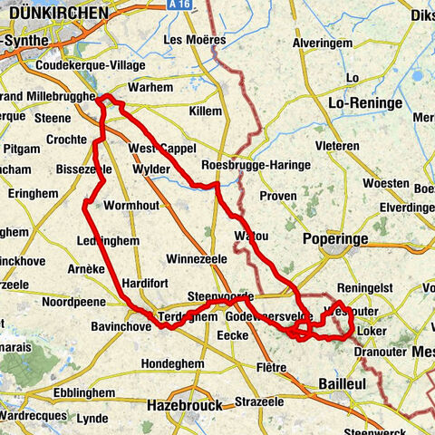 Bergues - Mont des Cats - Mont Noir - Mont Cassel