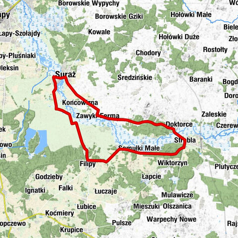 Kościół pw. Bożego Ciała - Kaplica pw. Matki Bożej Królowej Polski - Kościół pw. Wniebowstąpienia Pańskiego - Suraż