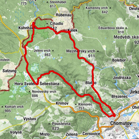 Načetín u Kalku - Načetín - Chomutov - Hora Svatého Šebestiána