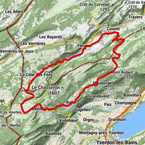 La Côte-aux-Fées - Les Bourquins-de-Vent - La Vraconnaz - Cure protestante