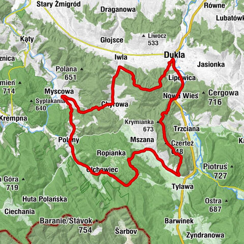 Dukla - Czerteż - Garb - Kaczyniec