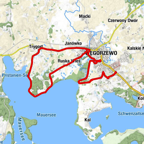 Węgorzewo - Ruska Wieś - Trygort