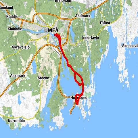 Umeå Östra - Bergsboda - Villanäs - Umeå