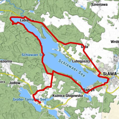 Tarnów Jezierny - Myszyniec - Zwierzyniec - Sława