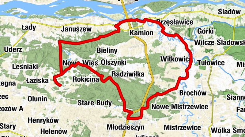 Budy Iłowskie - Rokocina - Młodzieszyn-Biała Góra - Leontynów