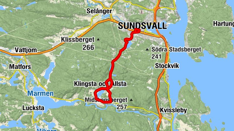 Sundsvall - Vintertjärn - Hästhagen - Sundsvall Västra