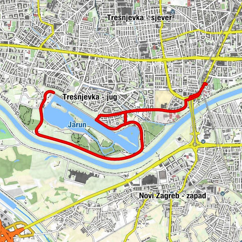 Zagreb - Gredice - Jarun - Veslačko naselje