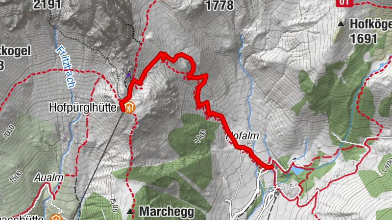 Hofpürglhütte über Wastl-Lackner-Steig