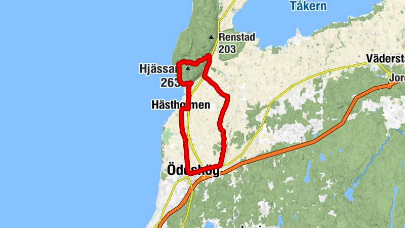 Höje - Södra Djurledet - Ödeshög - Västra Tollstad