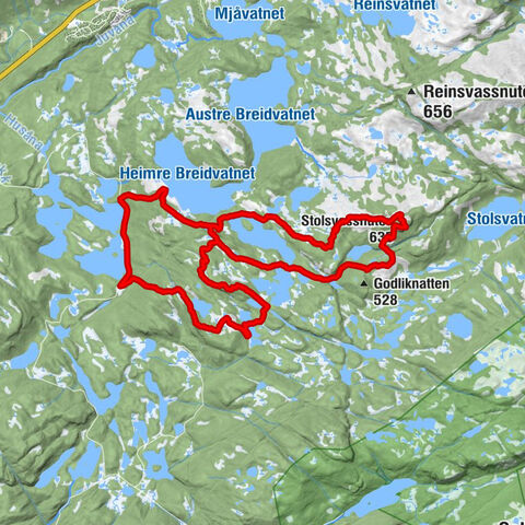 Nissedal - Sanden - Teilagsvassbua - Stolsvassnuten