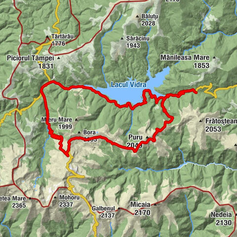 Voineasa - Terasă Pensiunea Vidruța - Obârșia Lotrului - Belvedere lac Vidra