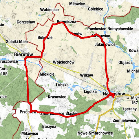 Namysłów - Kaplica cmentarna pw. Świętej Trójcy - Kościół pw. św. Piotra i Pawła - Kościół filialny pw. Świętego Krzyża