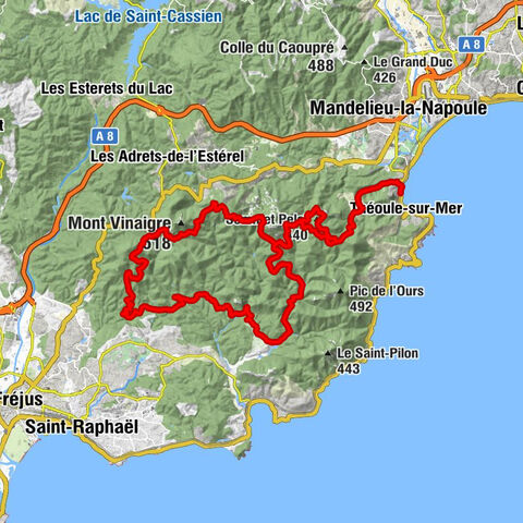 Théoule-sur-Mer - Sommet Pelet - Le Petit Porfait - Col des Sacs