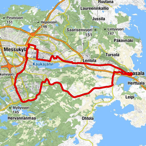 Hervantajärvi - Kangasala - Messukylä