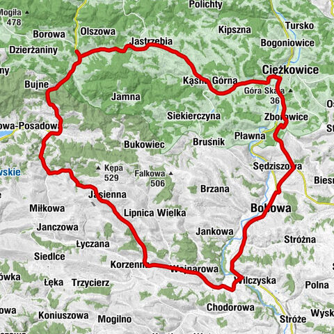 Paleśnica - Paliszowiec - Kościół pw. św. Zofii w Bobowej - Kościół pw. Świętej Justyny Panny i Męczenniczki w Paleśnicy