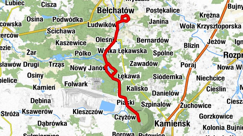 Bełchatów - Osiedle Słoneczne - Księży Młyn - Rząsawa