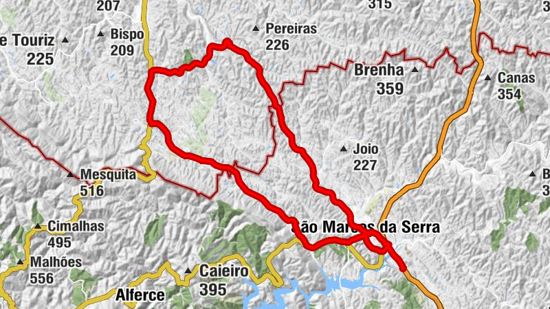 Cruzamento - Cantinho dos Caçadores - Cruzamento e Monte Costa - Lisboa - Algarve