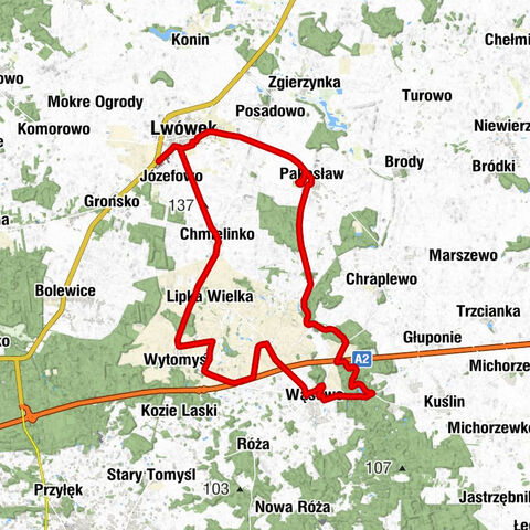 Lwówek - Ruiny Kościoła Ewangelickiego - Pakosław - Kaplica pw. Świętego Józefa