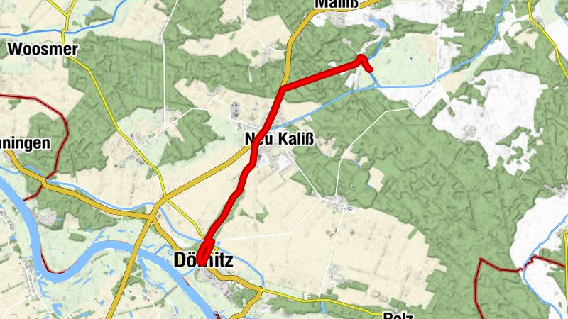 Malliß-Bahnhof - Heiddorf - Picknicktisch (defekt) - Dömitz