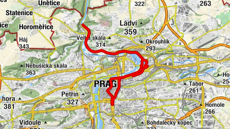 I. P. Pavlova - Florenc - svatý Kříž - Praha