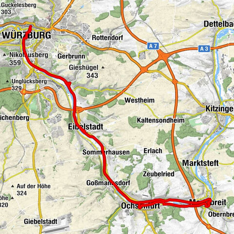 Würzburg Hauptbahnhof - Augustinerkirche - Neumünster - St. Andreas