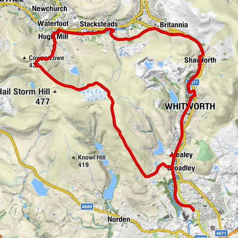 Rochdale - Bacup - Whitworth - Shawclough